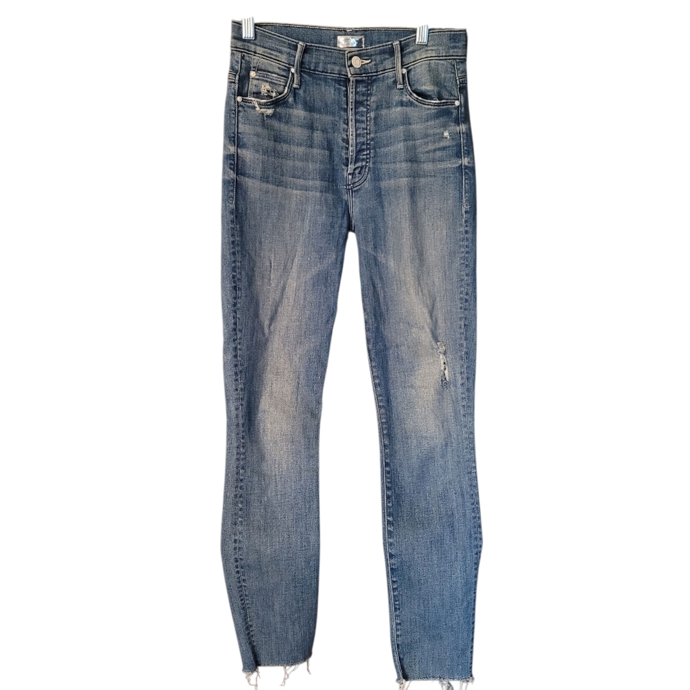 MOTHER The Stunner Ankle Fray Graffiti Girl jeans - 25.       S25